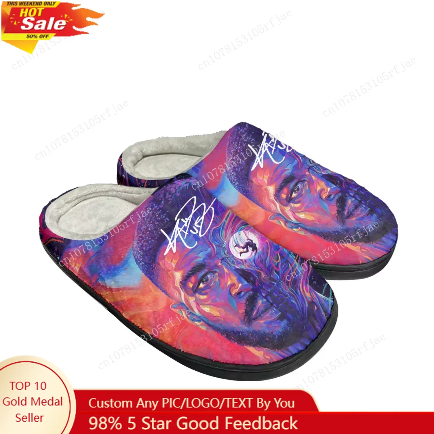 

Kid Rapper Cudi Fashion Home Cotton Custom Slippers Mens Womens Sandals Plush Bedroom Casual Keep Warm Shoe Thermal Slipper