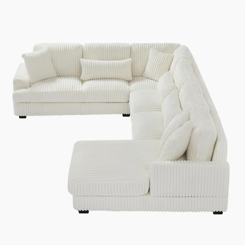 

# European Style Soft Corduroy Couch Sectional Sofa Set Free Combination Living Room Furniture for Family