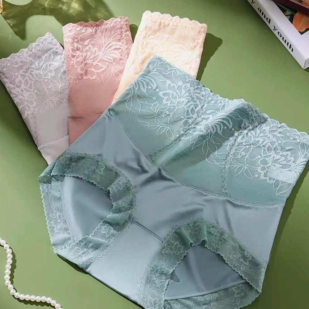 Culotte amincissante taille haute en dentelle florale sans couture pour femme, sous-vêtement amincissant, sous-vêtement contractant pour le ventre