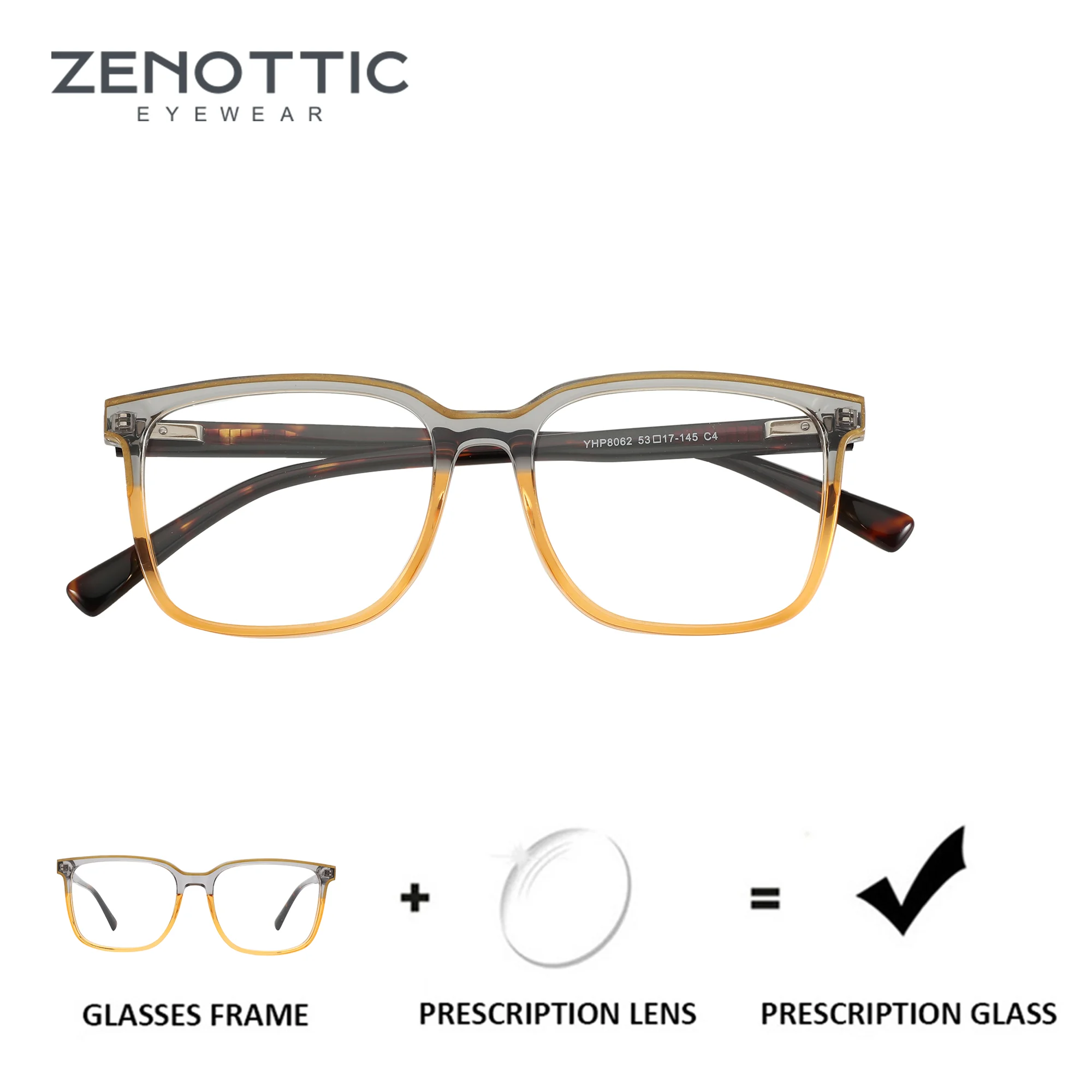 

Очки ZENOTTIC в японском стиле, квадратные, с пружинными дужками, для коррекции близорукости, ручной работы, из ацетата, оптические, для мужчин