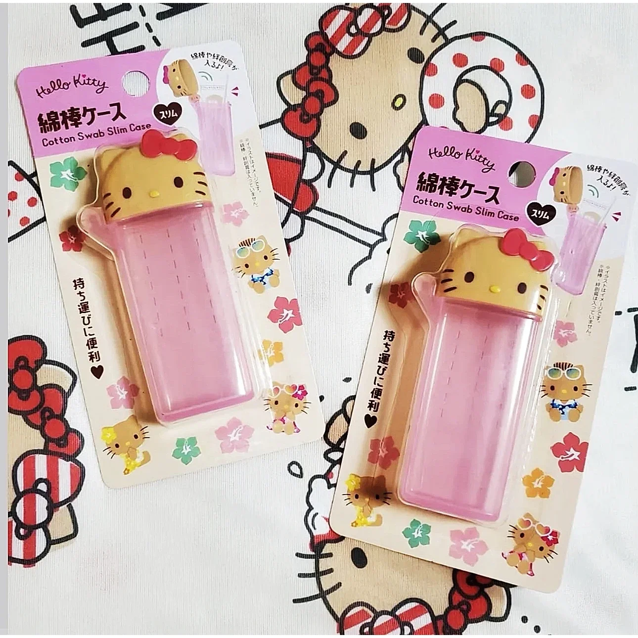 Cute Hello Kitty Melody Cotton Swab Storage Case Portable Travel Holder For Cotton Buds And Dental Floss Small Daily Storage box