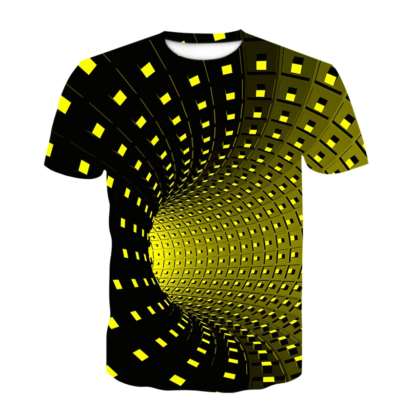 New Fashion Swirl 3D Printed T-shirt Men's and Women's Summer Casual Short-sleeved Crew-neck Shirt Tops