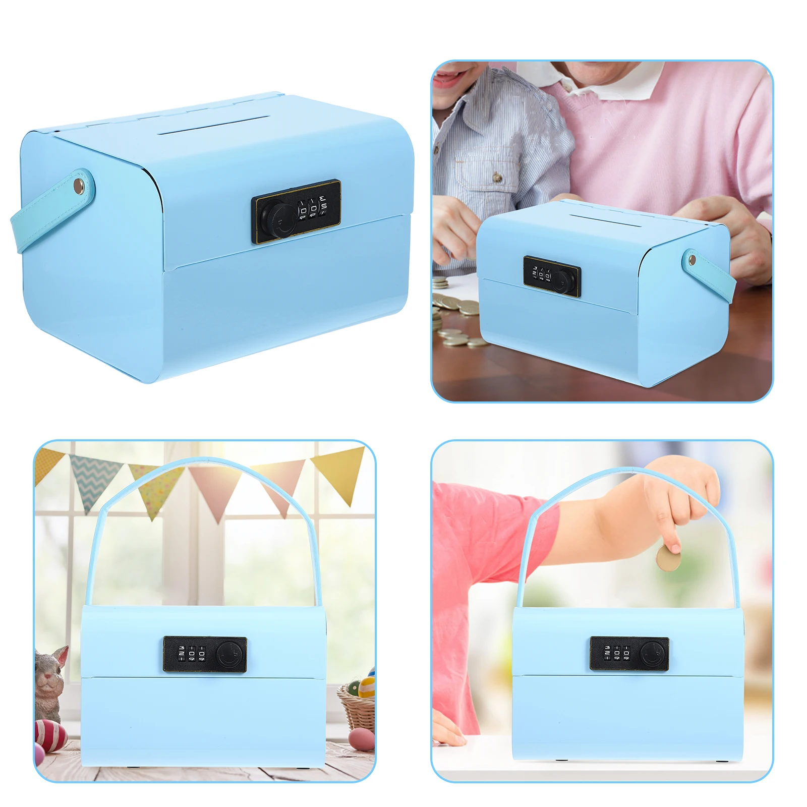 

Pig Bank Iron Piggy Safe Change for Adults Piggie Children Personalized Kid's Locker Large Retro