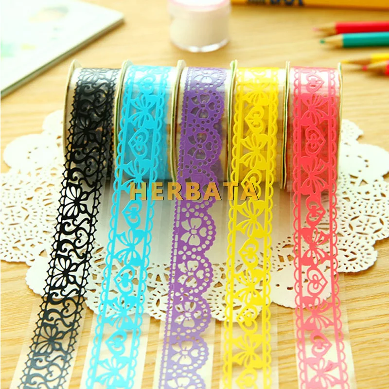 1pc/lot DIY Lace Decorative Tape Plastic Sweet Washi Tape for photo album Scrapbooking Masking Tape Free shipping CL-2301