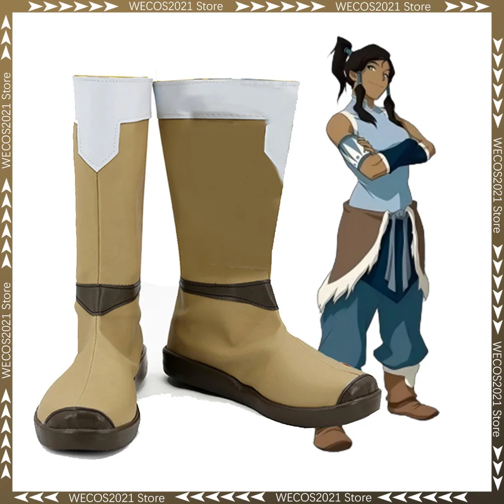 chaussures-de-dessin-anime-dernier-maitre-de-l'air-d'avatar-korra-pour-femmes-bottes-fantaisie-de-cosplay-accessoires-de-deguisement-pour-femmes-adultes-accessoires-de-jeu-de-role