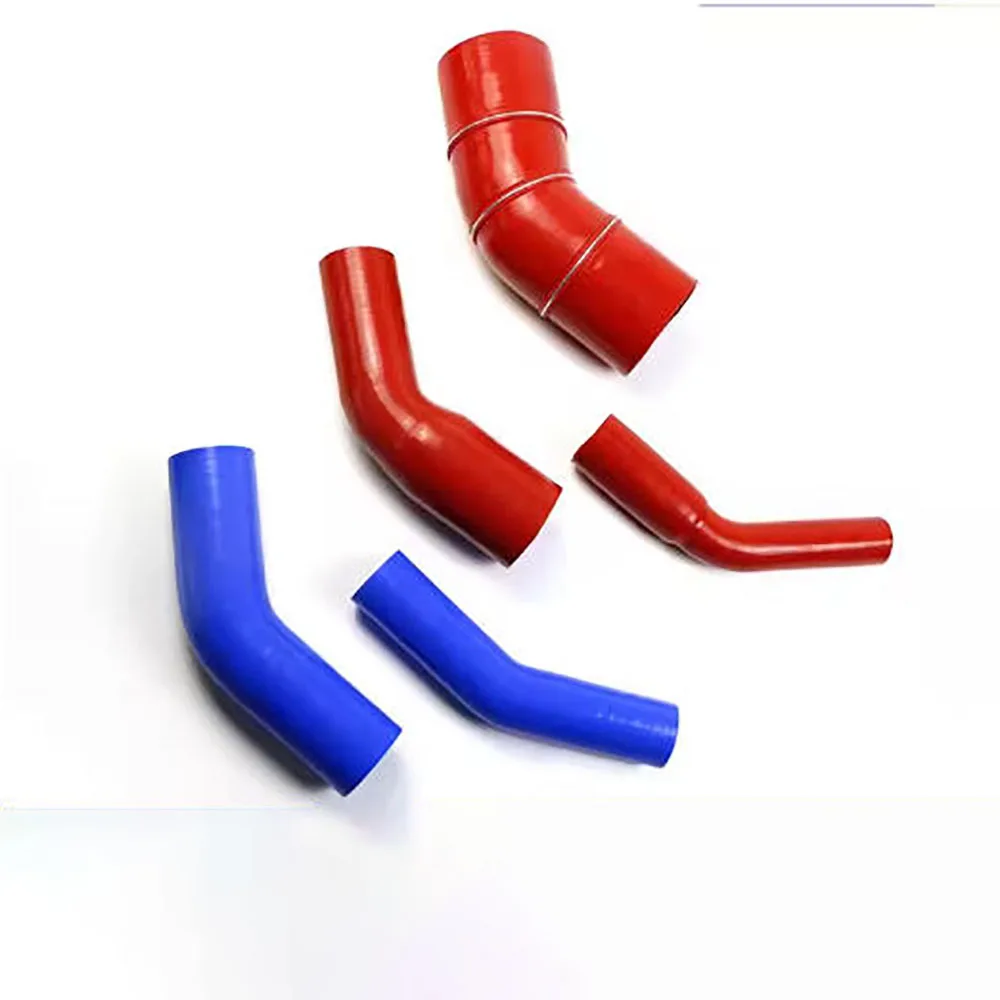 45 Degree ID38-150mm Intercooler Turbine Intake Hose, Variable Diameter Silicone Hose, Blue, Red, Black