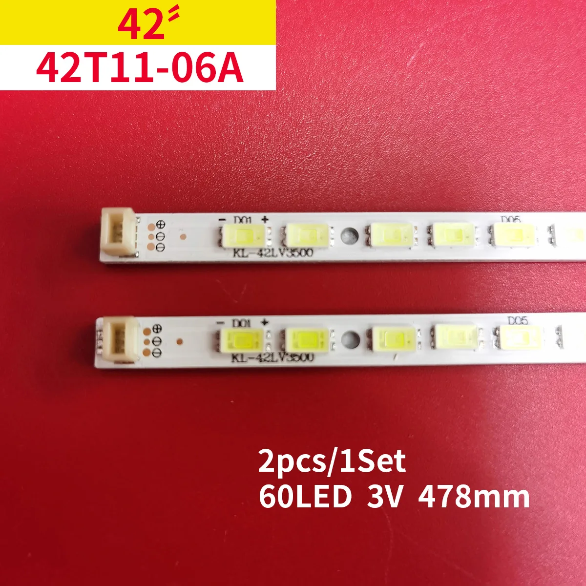 

LED Backlight Strip(2)For TV 42LV3550 42LV5500 42P21FBD 42LV3551 42LV470S 42T11-06a 74.42T13.001-0-CS1 T420HW08 V.5