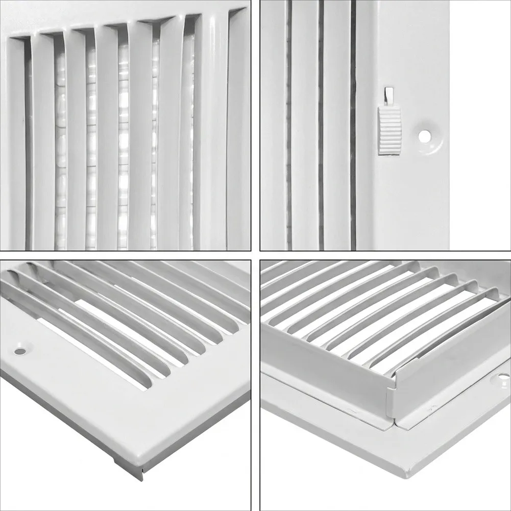 Two Way Adjustable Air Vent Cover for Quiet Airflow in Residential and Commercial Ceiling or Wall Installations