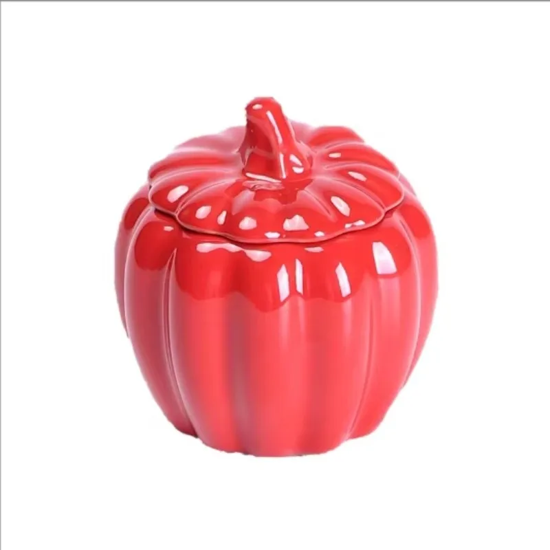 Christmas decoration ceramic condiment jar with sealing lid for tea sugar coffee food storage in kitchen tea light holder