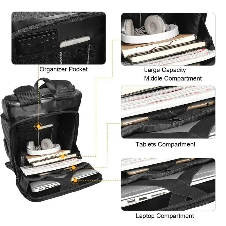 

Crelander модный светодиодный рюкзак с управлением через приложение DIY индивидуальный мужской женский рюкзак для ноутбука с Bluetooth-динамиком