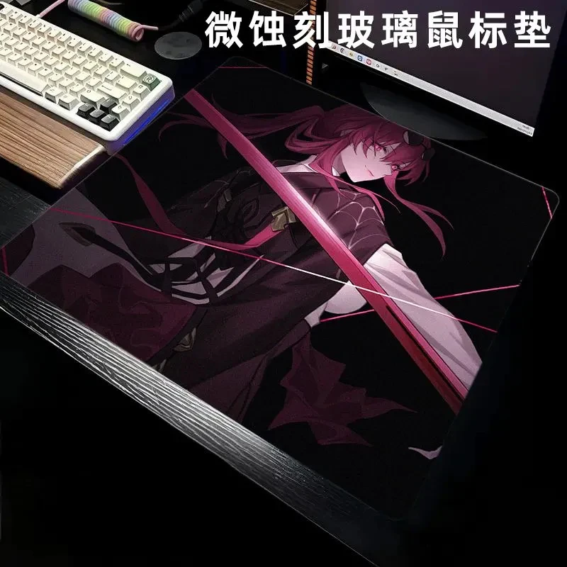 Esports Major Anime Glass Gaming Mouse Pad Frosted Surface Desk Tempered Glass Mouse Pad E-Sports Table Mouse Pad 450X400MM