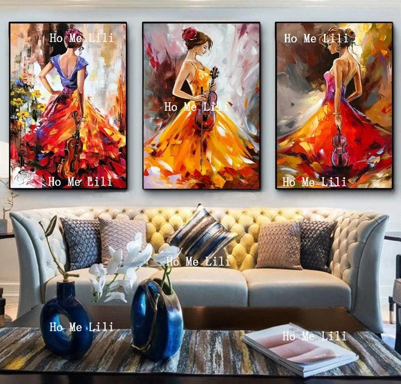 Three Girl Paintings On Canvas Oil Paintings Abstract Woman Art Luxury 3 Piece Wall Art