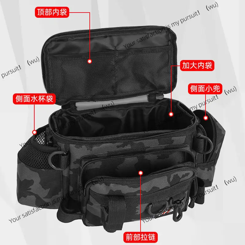 ZOCI-Luya Fishing Tackle Rod Bag, Multifunctional Crossbody Waterproof Portable, Large Capacity