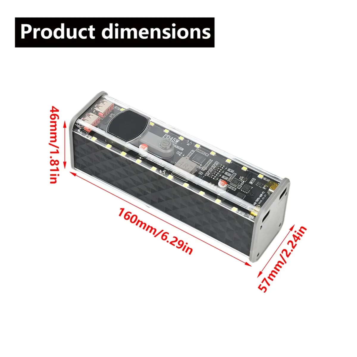 

A013 8 Sections 18650 Battery Case PD 45W Super Fast Charging Rechargeable Case Weldless Battery Case with Outdoor Light A
