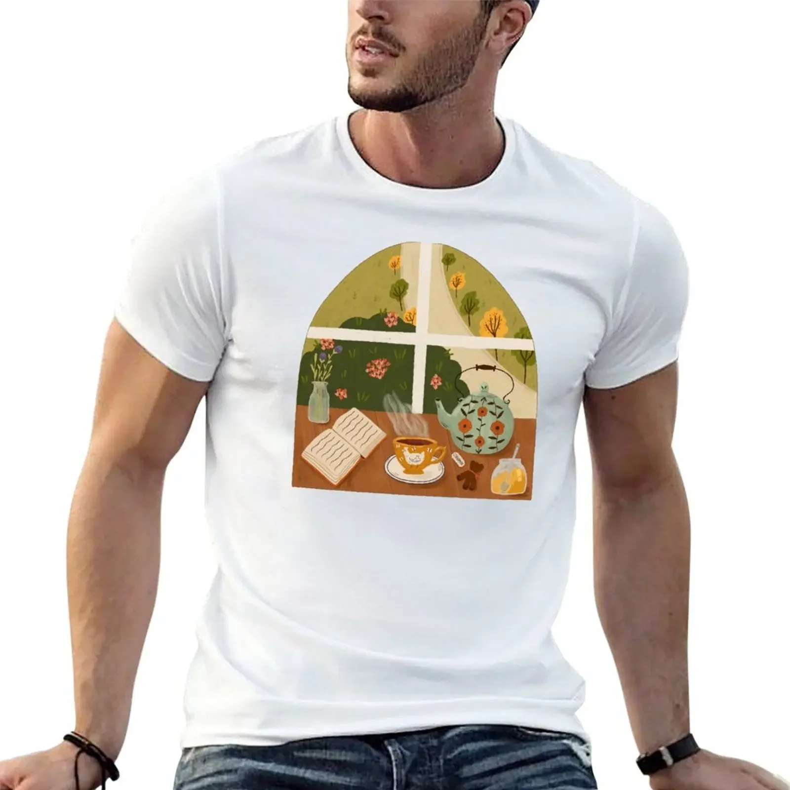 Tea Time by the Window T-Shirt tees for a boy summer clothes men clothing