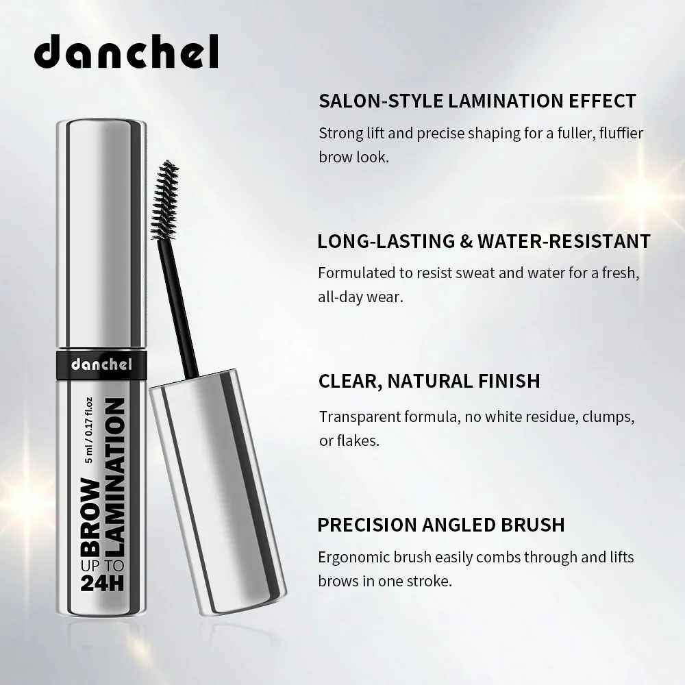 Brow Lamination Eyebrow Gel 24h Lasting Shaping Waterproof Sweatproof Salon Level Effect Gentle Clear Gel Formula Eyebrow Gel