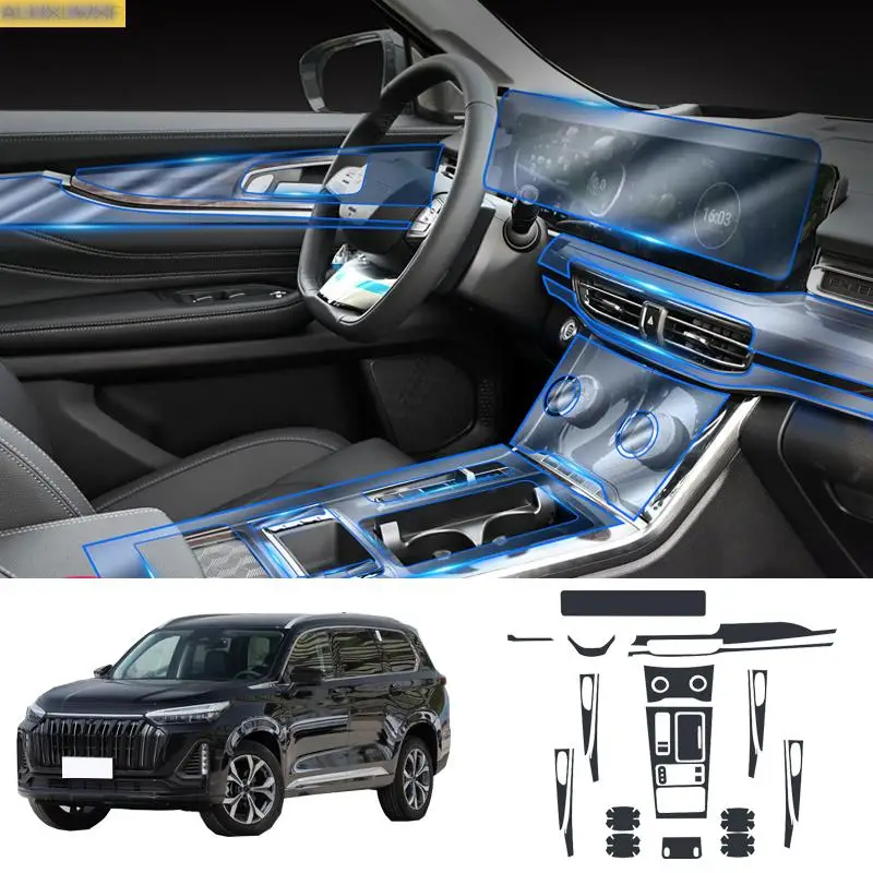 

Car-styling TPU Car Interior Gear Dashboard Protective Film Transparent For Chery Exeed VX 2021 Anti-scratch Car Accessories