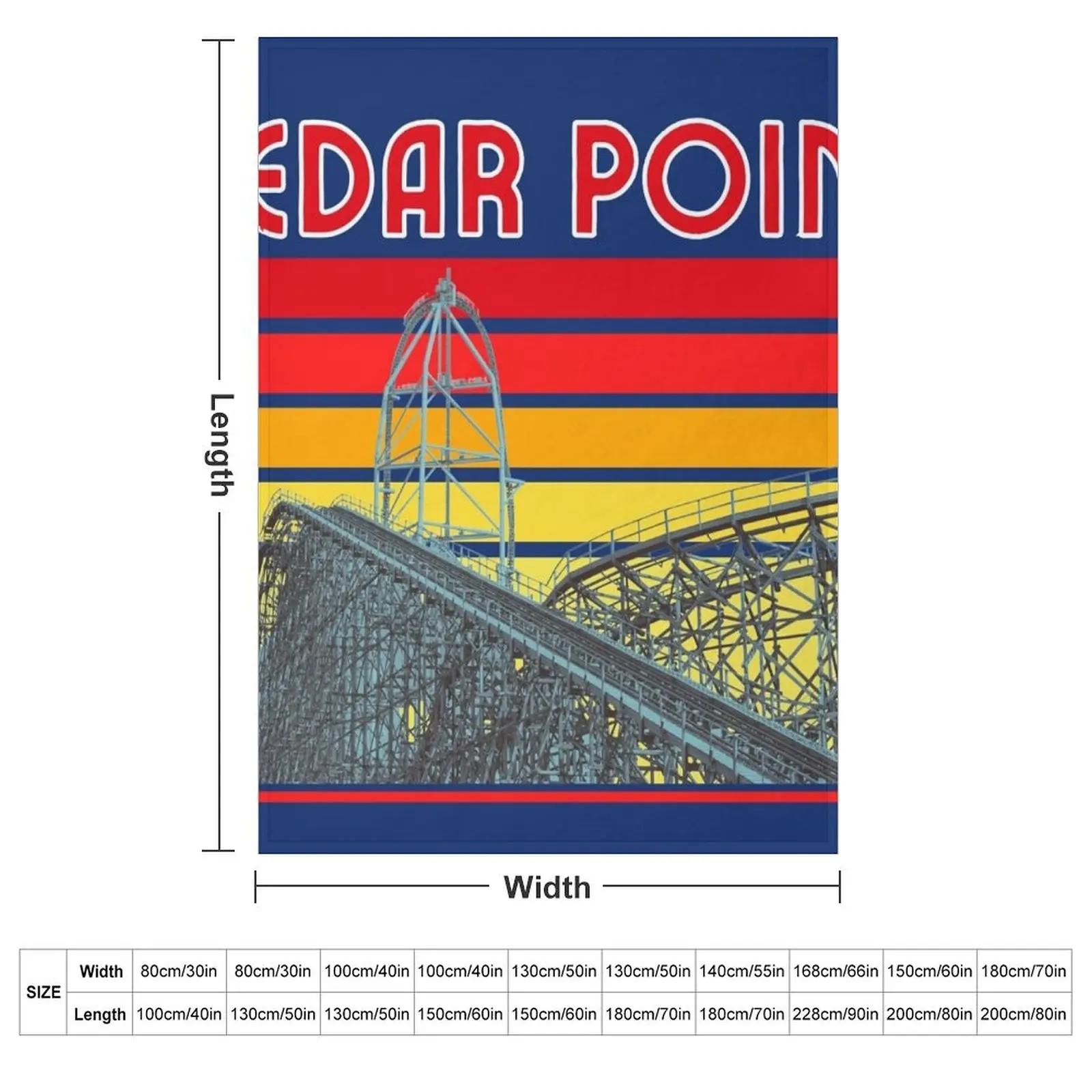 Vintage Cedar Point Throw Blanket warm for winter Kid'S warm winter Multi-Purpose Thin Thermals For Travel Blankets
