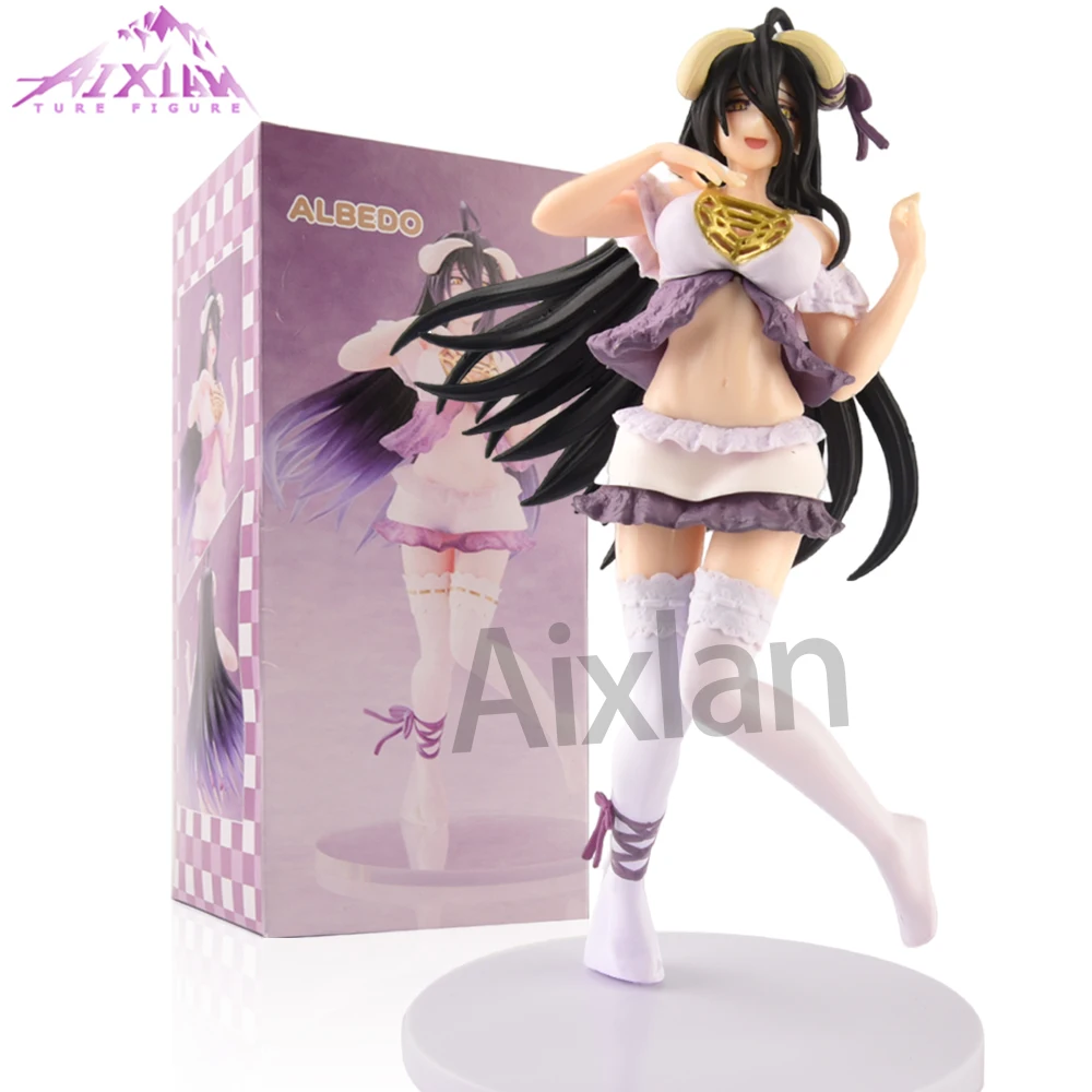 Фигурки героев аниме Aixlan, 19 см, Overlord, Albedo, ПВХ, экшн-фигурки, сексуальная девушка, Ainz Ooal, фигурка, Коллекционная модель, игрушки, подарок для детей