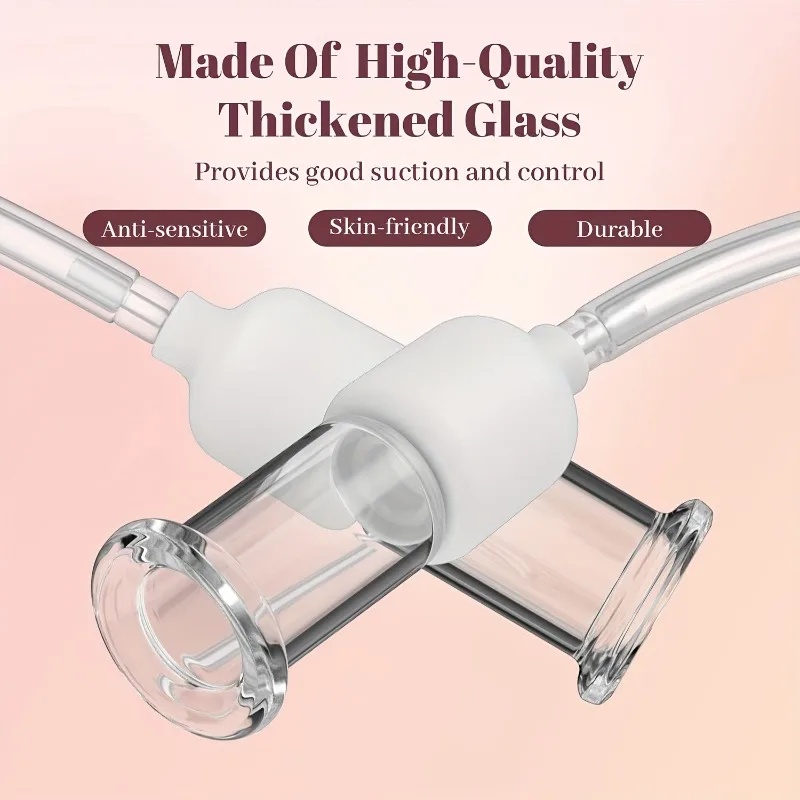 Ventosas faciais elétricas, ferramentas de ventosas faciais, massagem para olhos, pescoço, bege claro, cuidados, ventosas a vácuo de 3 tamanhos