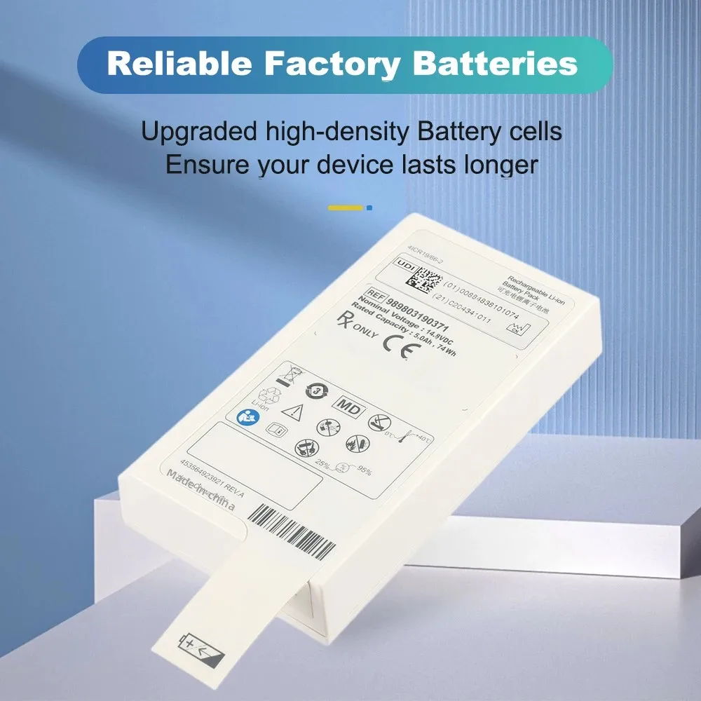 Rechargeable Li-ion Battery For  Efficia DFM100 Defibrillator Part Number: 989503190371 9898031903 989803190371 M6482