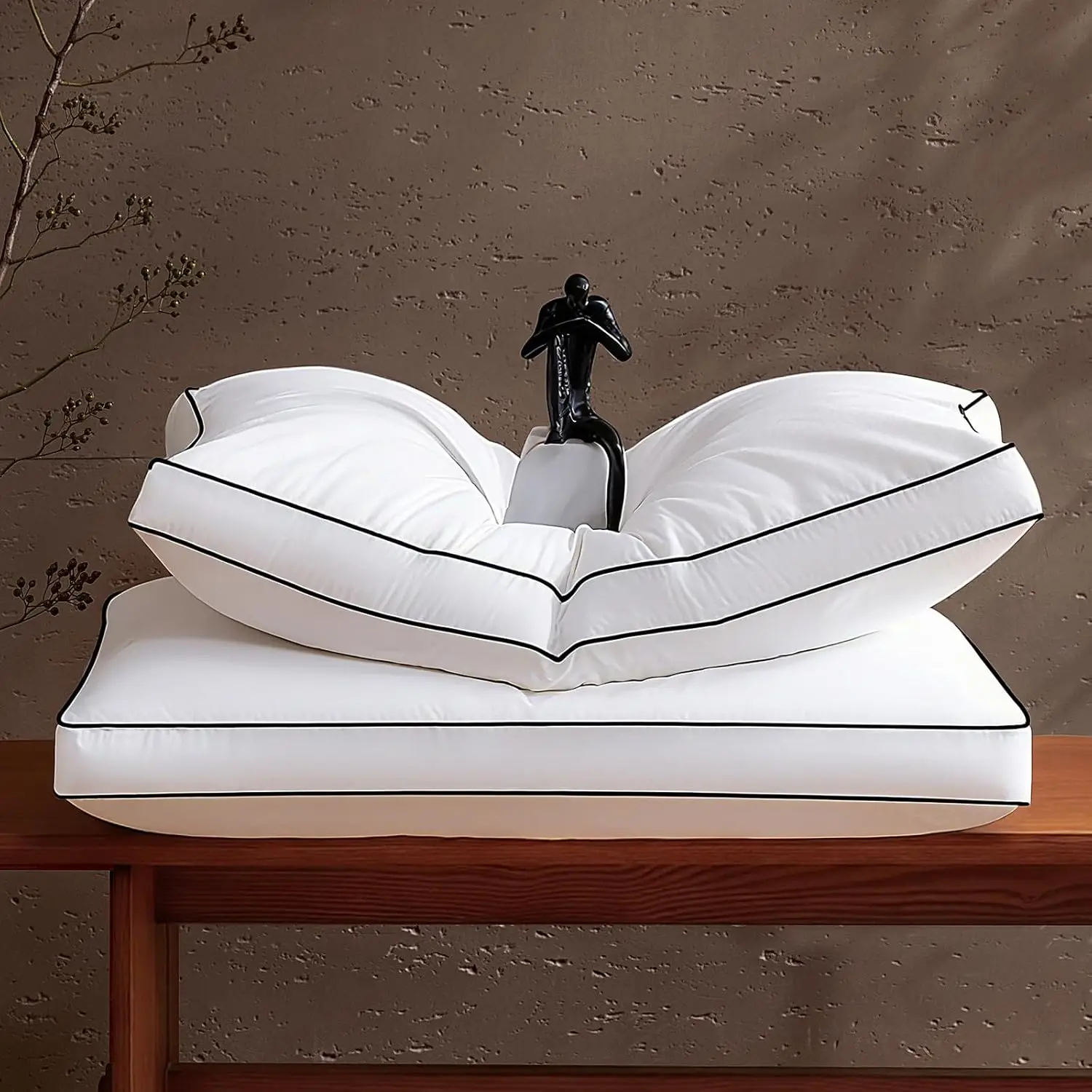 

Комплект из 2 подушек Queen Size с наполнителем из пера и пуха, коллекция Luxury Hotel, для сна на боку, спине и животе, средней жесткости и очень мягкие.