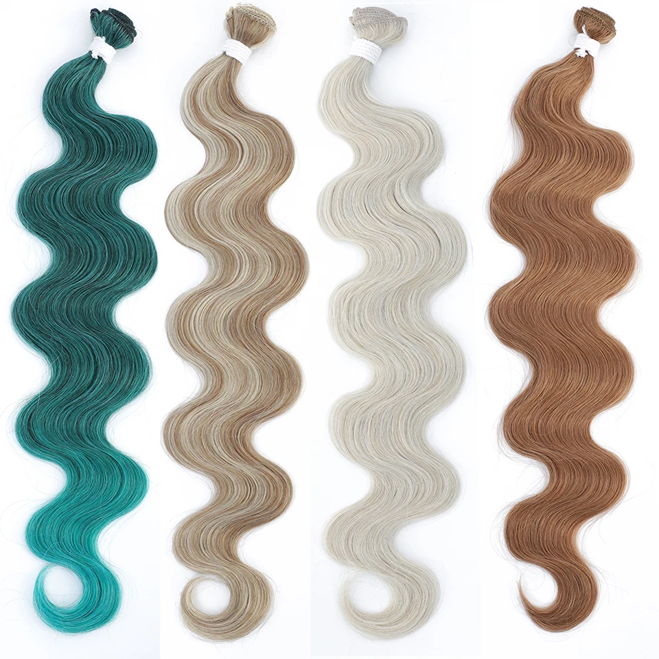 สีสัน Body Wave Hair Bundles 613เปียโนสีบลอนด์ธรรมชาติสังเคราะห์ Ombre หนาหางม้าหลวมลึกทอผ้า