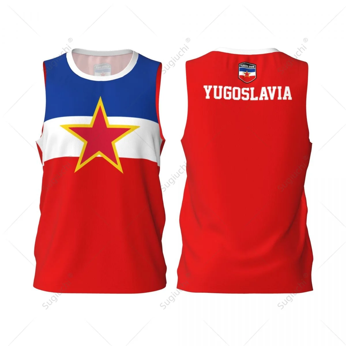 Yugoslavia Flag Men Basketball Sports Jersey Running Fitness Multifunction Sleeveless tshirt Exclusive Custom Name Nunber