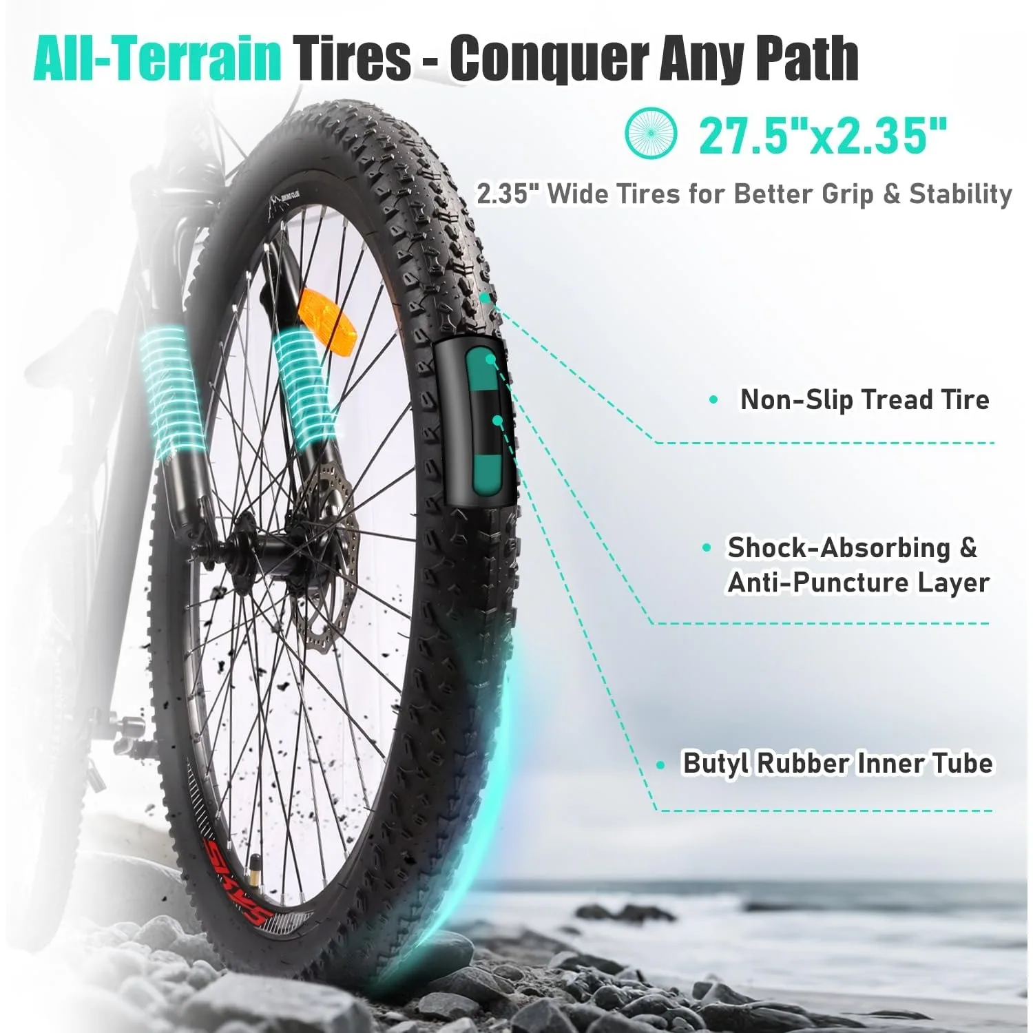 دراجة جبلية YTYIN مقاس 27.5 بوصة، تحويل 21 سرعة، فرامل قرصية، دراجة للبالغين مع شوكة تعليق، مثالية للمغامرين