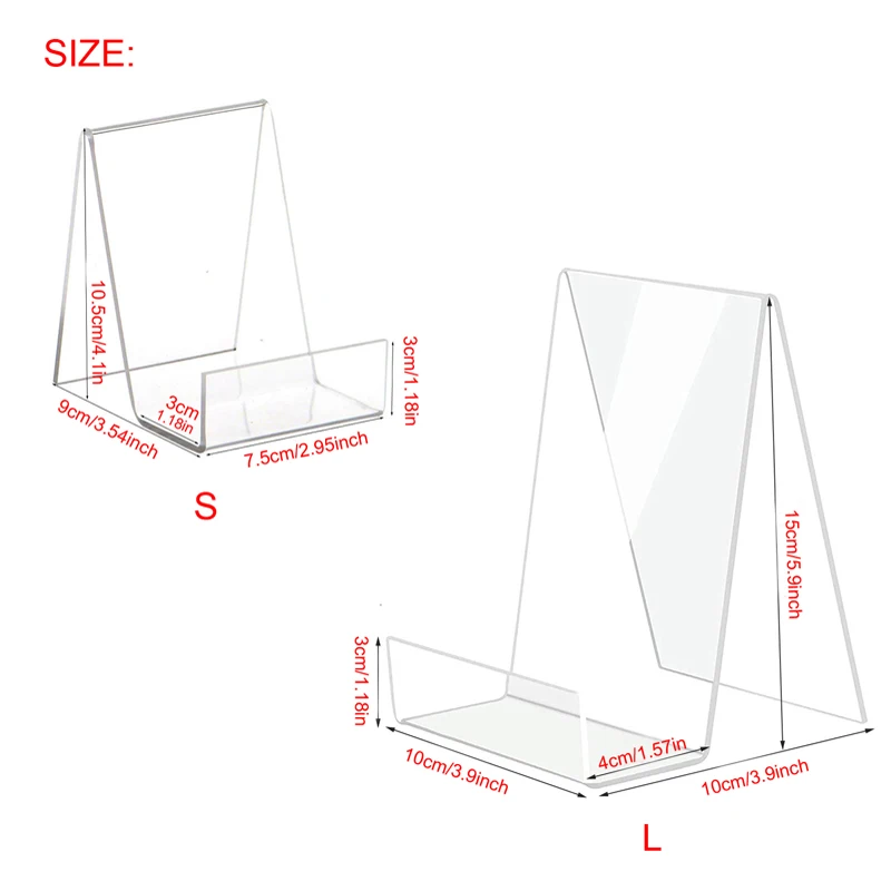 4Pcs Phone Stand Acrylic Easel Display Stand Multi-functional Display Rack For Plate Cards Promotional Leaflet, Menu, Recipe