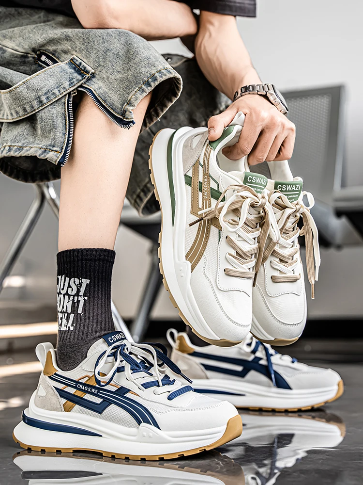 Herrenschuhe, atmungsaktiv, dickbesohlt, lässige Turnschuhe, Outdoor-Laufschuhe, vier Jahreszeiten, neue Tennis-Herrenschuhe, weiche Sohlen, bequeme Herren-Sneaker – Detail 8