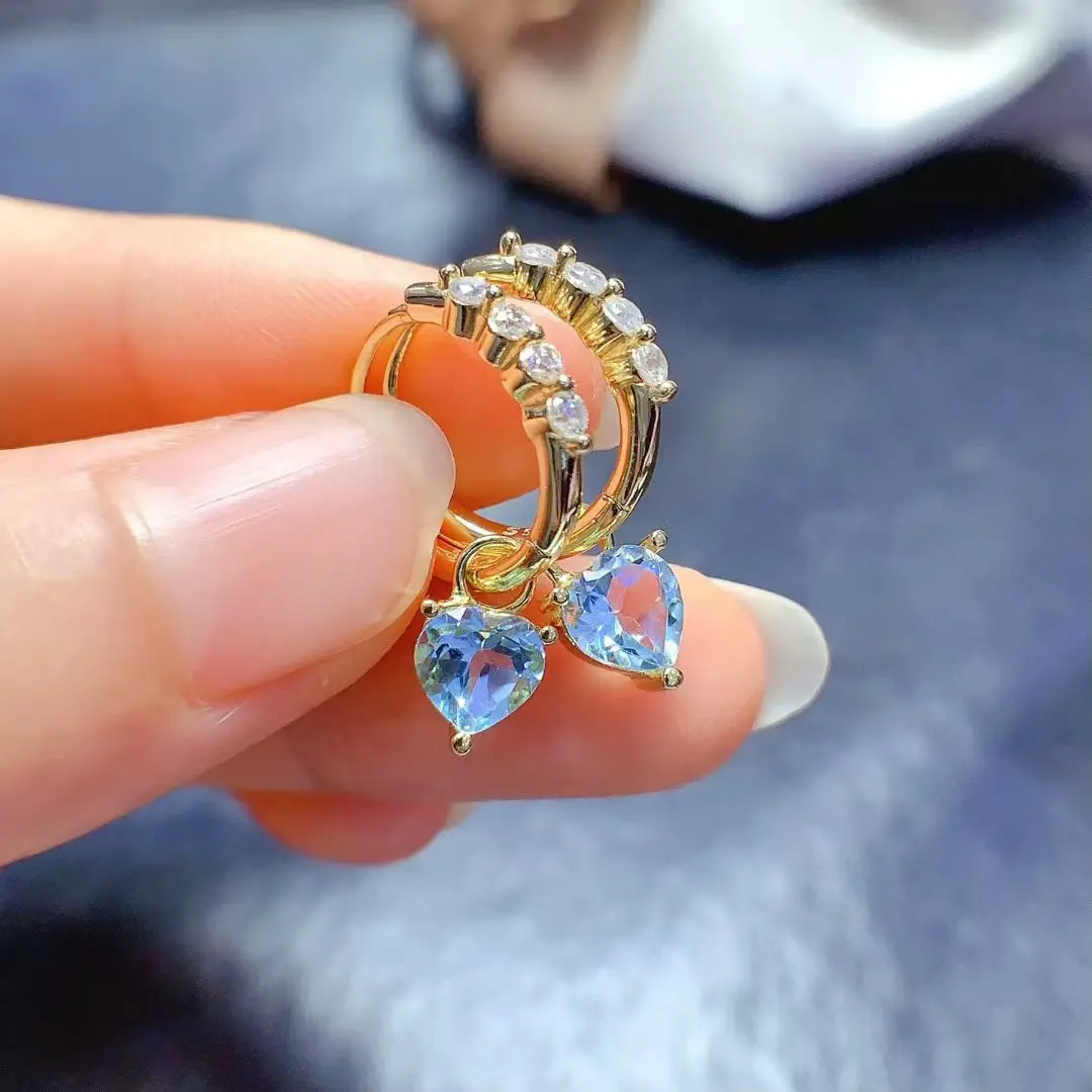 

Серьги-капли с натуральным топазом, ювелирные изделия из серебра 925 пробы с кристаллами, неаллергенные позолоченные серебряные серьги с топазом 18 карат для повседневного ношения