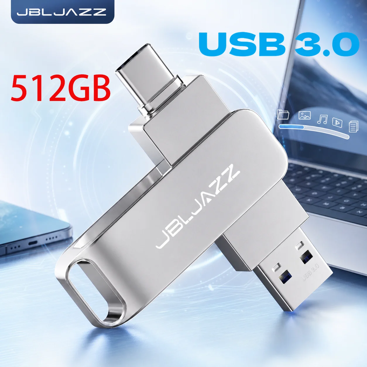 Metal Pen Drive Memory Stick USB Flash Drive Adapter USB 3.0 256GB 512GB High Speed Metal Mini U Disk Pendrive U Disk For Drone