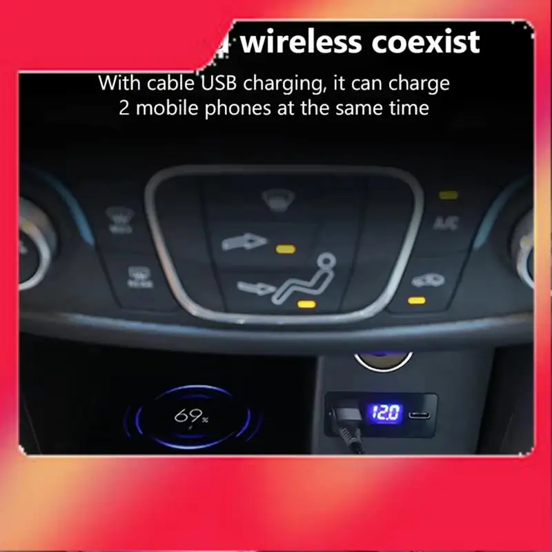

Car Phone Wireless Charger For Blazer 2020-2023 Accessories ,15W Fast Charging Panel Adapter-M54K