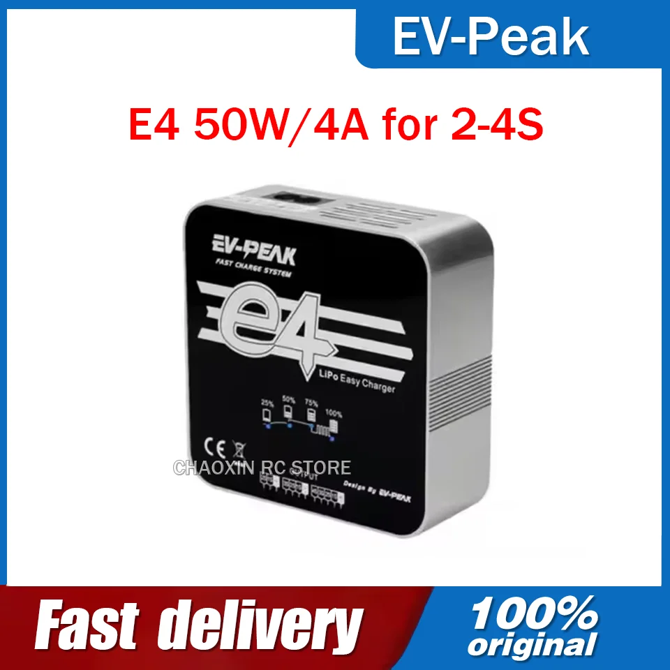 

Hot Selling EV-Peak E4 50W 4A AC Input voltage 100V-240V Fast Balance Charger for 2S-4S LiPo Battery for RC Helicopter Part