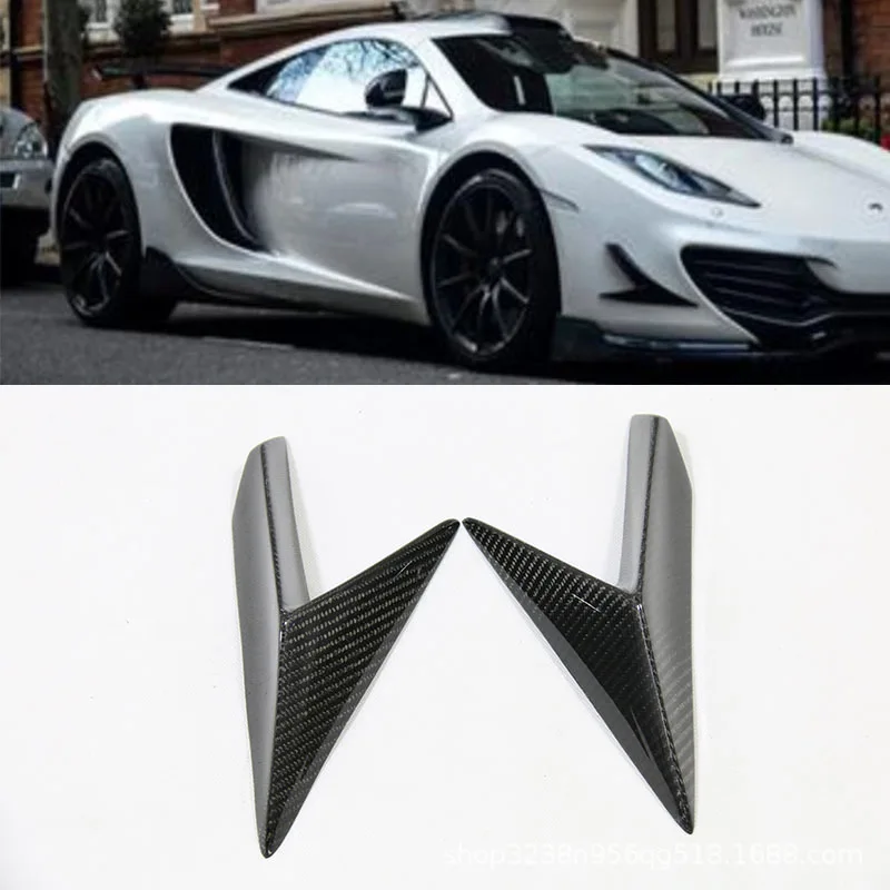 

Для Mclaren 720S 2018, передний бампер из настоящего углеродного волокна, боковое вентиляционное отверстие, передний спойлер, воздуховод, боковое крыло, дефлектор ветра, комплект Aero