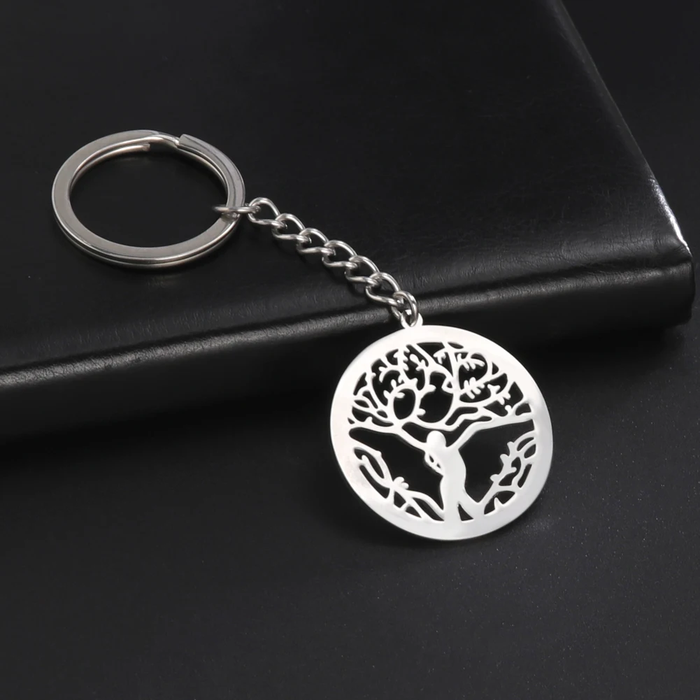 EUEAVAN 5pcs Amulet Stainless Steel Tree of Life Pendant for Women Men Necklace Charms Vintage Jewelry Making Supplies Wholesale