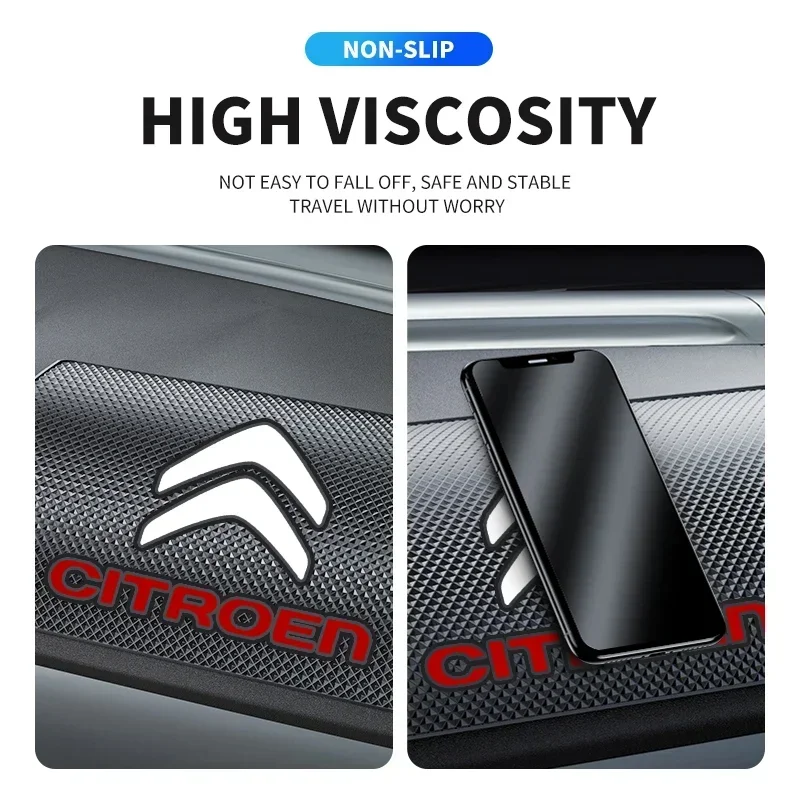 سيارة السيليكاجيل المضادة للانزلاق حصيرة لوحة القيادة الهاتف نظارات شمسية وسادة عدم الانزلاق لسيتروين C4 C3 C5 C1 C2 بيرلينجو بيكاسو Aircross #3