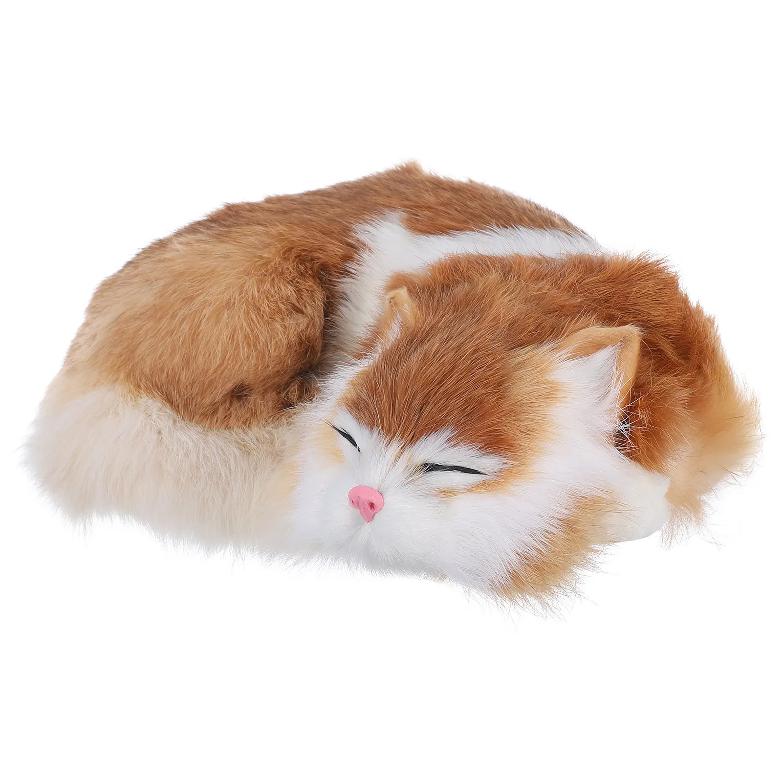 Simulation Synthetic Sleeping Cat Yellow Artificial Kitten Home Decoration Photo Prop Realistic Soft Stuffed Animal