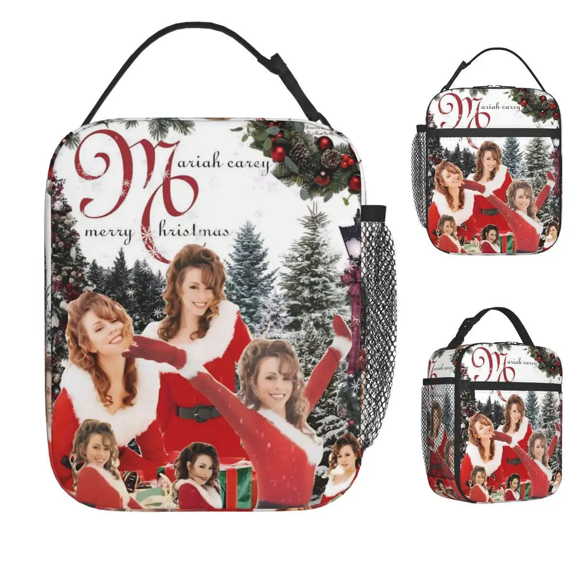 

Mariah Carey Christmas It's Time Сумка для обеда Все, что я хочу на Рождество - это ты Ланч-бокс Пляжная сумка-холодильник с графическим рисунком Термальные сумки для обеда