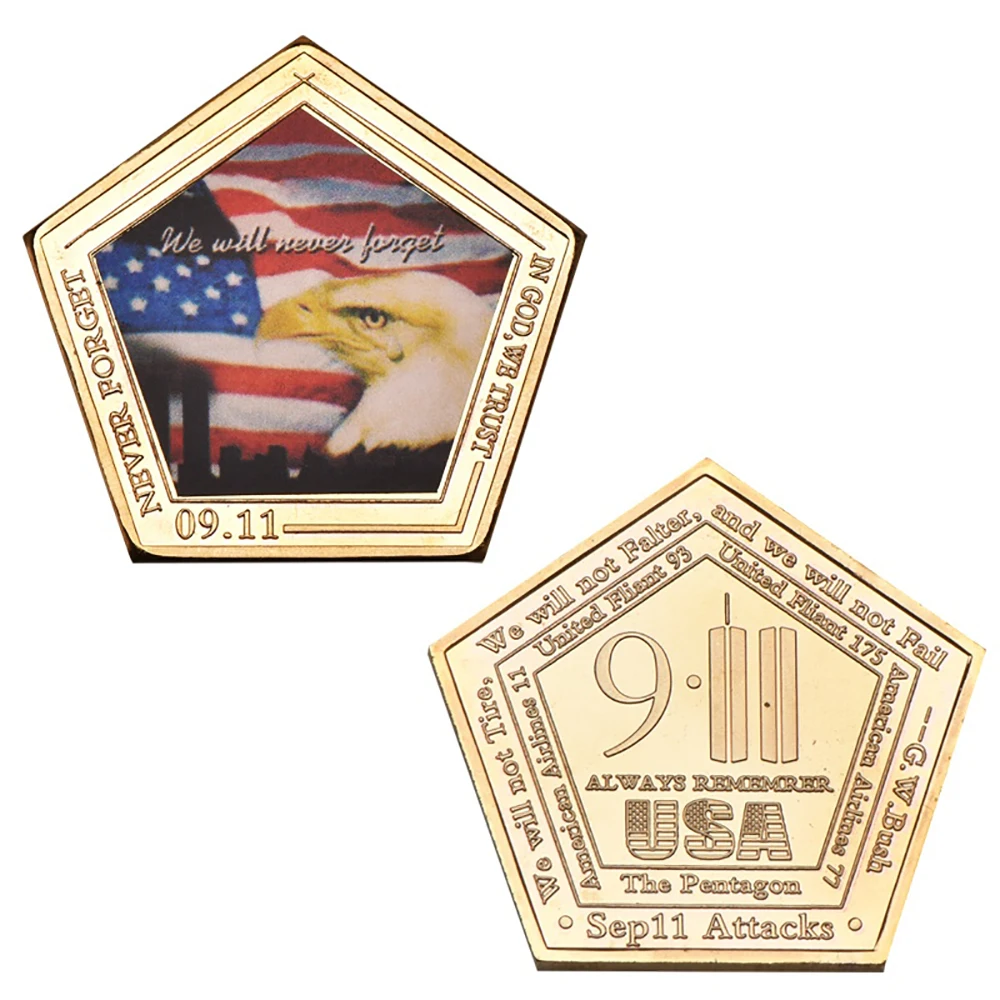 مجموعة عملات ذهبية تذكارية من الولايات المتحدة الأمريكية ، تذكار للحدث الحادي عشر ، عملات تحدي ، هدايا عيد الميلاد للرجال ، 6:
