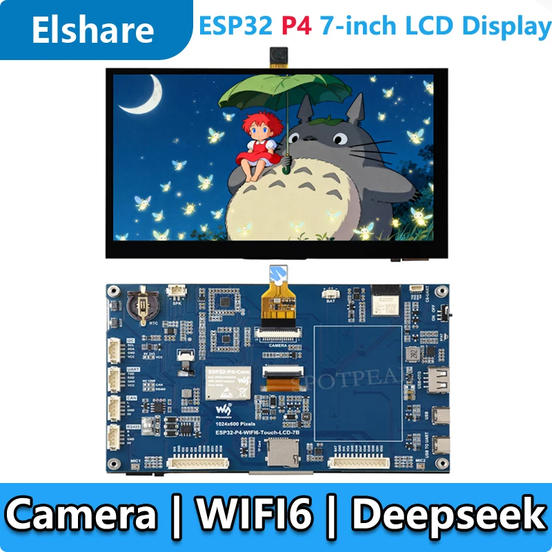 

ESP32 P4 Development Board 7-inch LCD Display 1024×600 7inch Touchscreen ESP32-C6 WiFi6 Deepseek For Xiaozhi AI