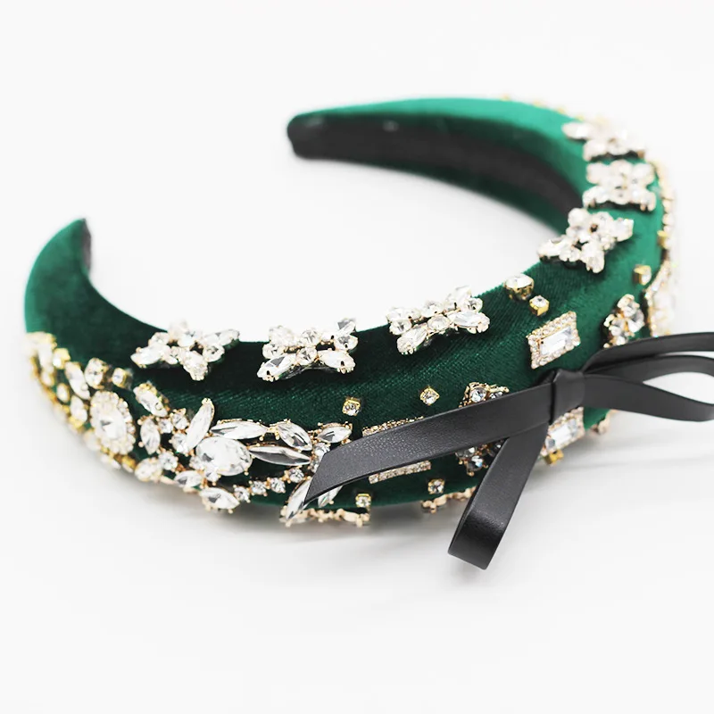 Fashion temperament exaggerated sponge diamond bow headband women's dance catwalk gift hair accessories women