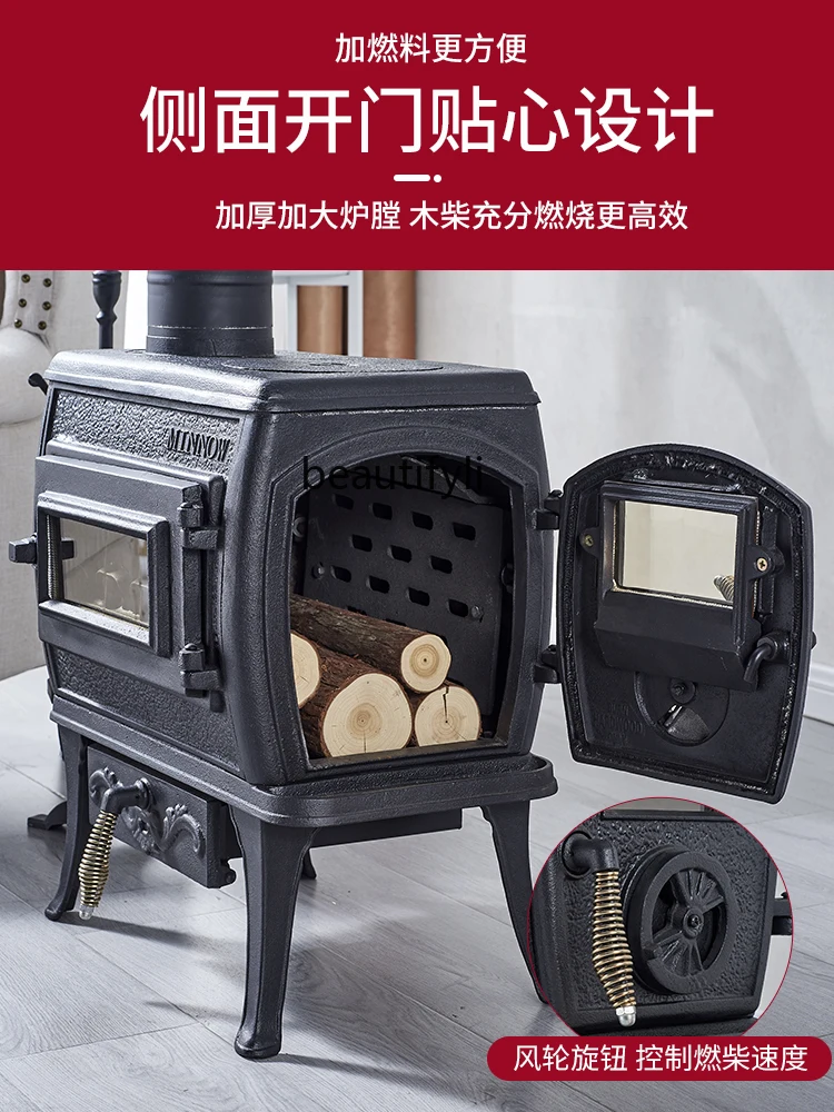 Fireplace New Cast Iron Burning Wood Stove Heating Stove Household Heating Stove Power 8kW