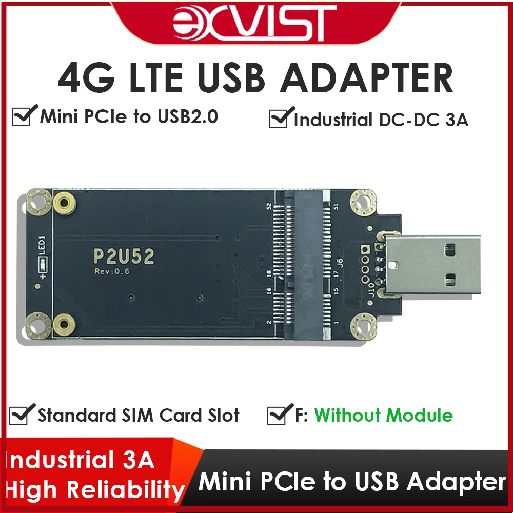 

4G LTE Industrial Mini PCIe to USB Adapter W/SIM Card Slot For WWAN/LTE 3G/4G Wireless Module