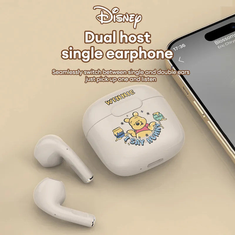 Choice kawaii c01 disney Bluetooth Earphones anime Mickey Minnie Winnie Headphones Heavy Bass Music Earbuds Stylish Simplicity