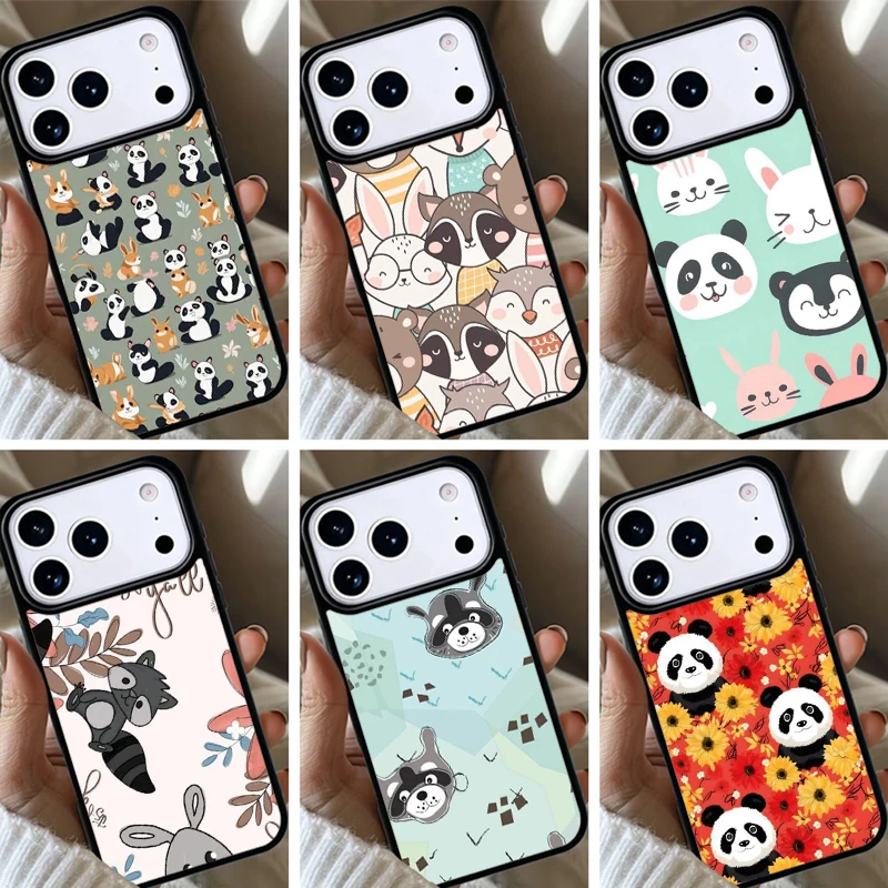 Comfy Bed Panda Raccoon Rabbit Hamster Phone Case for iPhone 17 Air 16e 16 15 14 13 12 11Pro Max Plus Cover