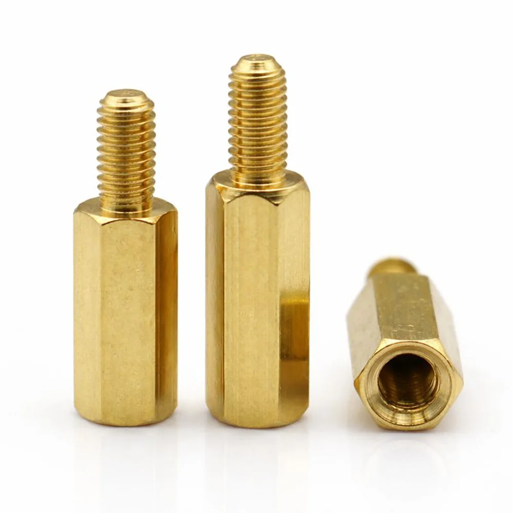 5/10/20pcs M2 M2.5 M3 M4 M5 M6 Hex Brass Standoff Computer Motherboard Spacer Single End Stud for PC Case