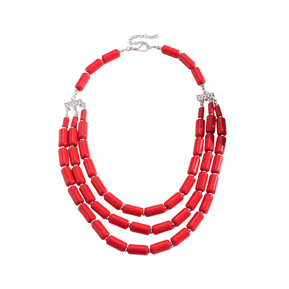 Exaggerated Fashion Jewelry Sets Acrylic Circle Shaped Splicing Multilayer Necklace Earrings Bracelet Set for Women Accessoires