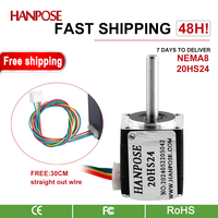 HANPOSE 1PCS Nema8 Stepper Motor 20HS24 0.8A 12mN.m 24mm 20 Series motor for dvertising instrument stepper motor nema8